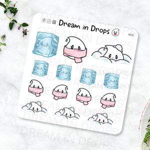 Cute Winter stickers, snow day, winter deco, weather Planner Stickers, Bullet Journal Scrapbook stickers, Hand Drawn Character stickers