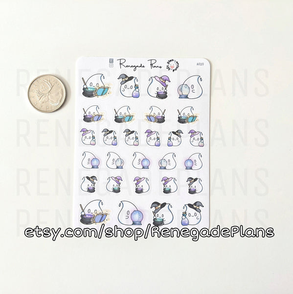 Halloween Magic Teara - Planner Stickers and Bullet Journal Scrapbooking stickers - Original Hand Drawn Character
