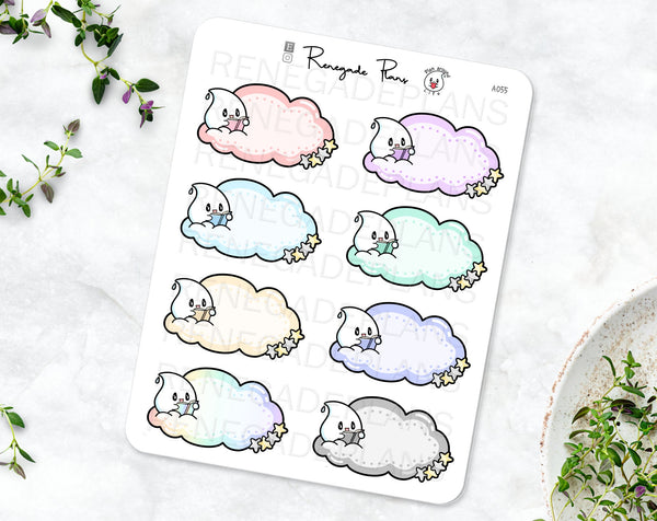 Functional reading planner stickers, Cloud stickers, cute book sticker, kawaii cloud stickers, book tracker, reading tracker, kawaii  books