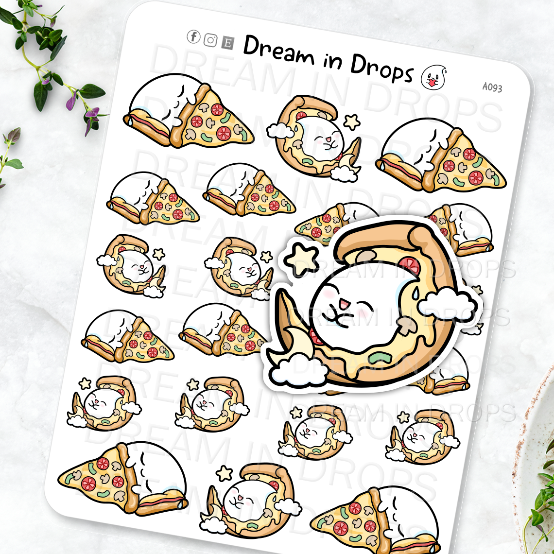 Pizza Night Stickers, Cute pizza night sampler, pizza moon, pizza blanket