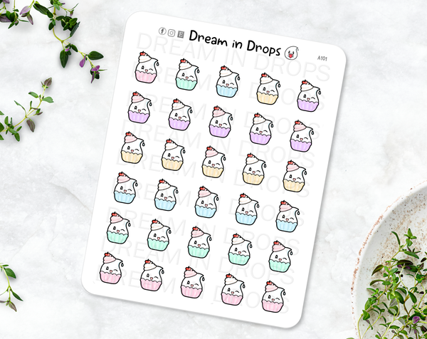 Mini Write-in Cupcake stickers