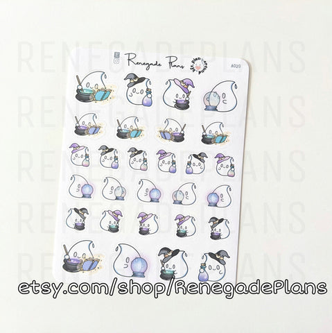 Halloween Magic Teara - Planner Stickers and Bullet Journal Scrapbooking stickers - Original Hand Drawn Character
