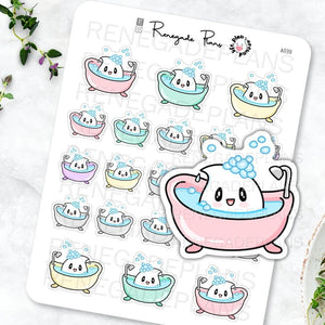 Bath time, bath stickers, bubble bath stickers, me time stickers, kids bath Stickers, Bullet Journal, Hand Drawn Character stickers