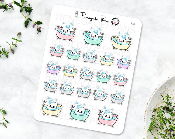 Bath time, bath stickers, bubble bath stickers, me time stickers, kids bath Stickers, Bullet Journal, Hand Drawn Character stickers