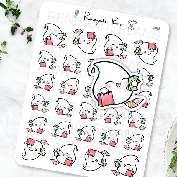 Shopping for Stickers, Buying on Sale Teara - Planner Stickers and Bullet Journal Scrapbooking stickers - Original Hand Drawn Character